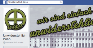 Facebook-Auftritt der Gruppe unwiderstehlich wien, samt Keltenkreuz