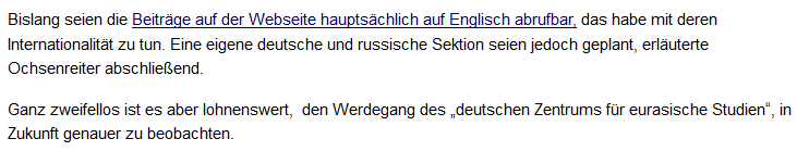 "unzensuriert" über Ochsenreiters Institut