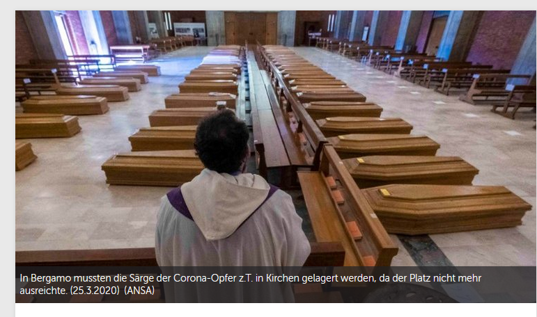 Särge in Bergamo-Kirche (Vatikan News)