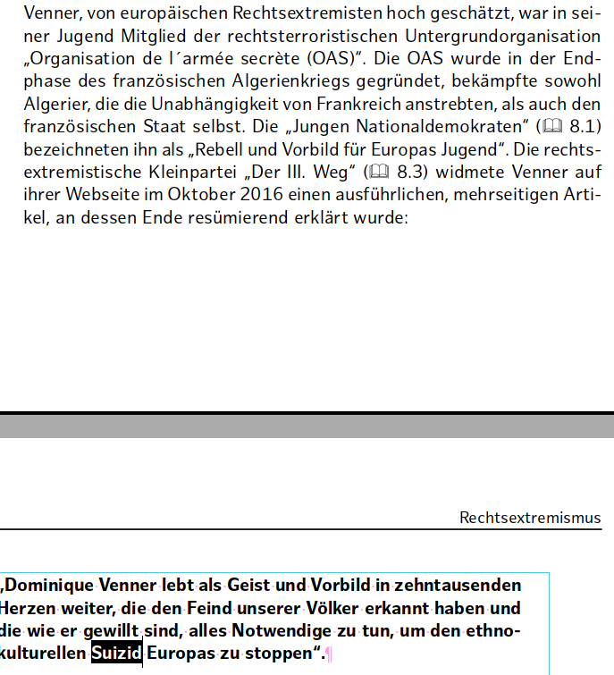 Verfassungsschutzbericht zum Rechtsterroristen Dominique Venner, der vom "Suizid Europas" spricht