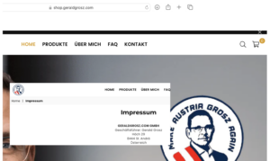 Webshop mit Wahl-Merchandising: Impressum Geraldgrosz.com GmbH