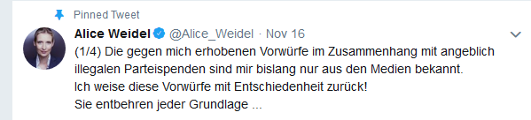 Weidel will nichts gewusst haben