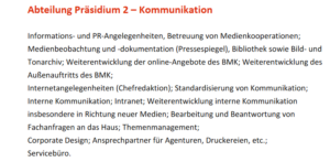 Weinhandls Arbeitsplatz im Ministerium