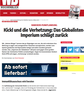 Wochenblick: Parlamentarischer Immunitätsausschuss als "Globalisten-Imperium"