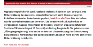 Wochenblick bezeichnet Proteste gegen Diktator Lukaschenko als "Militärputsch"