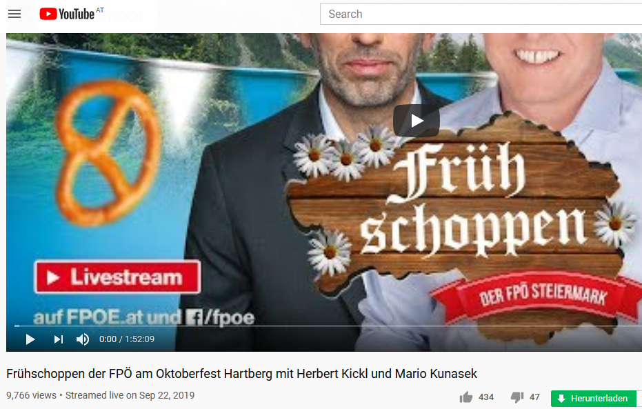 YouTube FPÖ TV Hartberg, 22.9.19