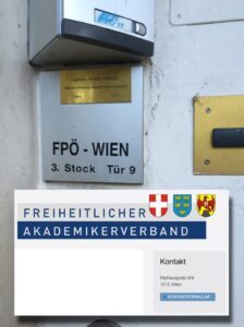 Adresse FAV-Wien in der Wiener FPÖ-Parteizentrale (© SdR)