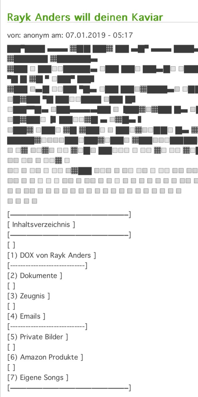 Datensammlung aus dem Hack zum Journalisten Rayk Anders