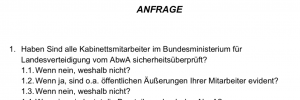 aus der Anfrage an Mario Kunasek