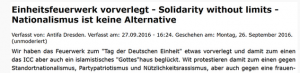 Angebliches Bekennerschreiben der "Antifa Dresden" aus 2016 - auch dieses ein Fake.