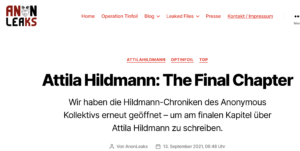 Blogbeitrag von Anon Leaks: "Attila Hildmann: The Final Chapter"