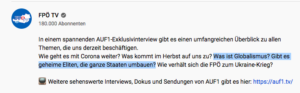 FPÖ TV zum Interview Magnet-Kickl: "Globalismus" und "geheime Eliten"