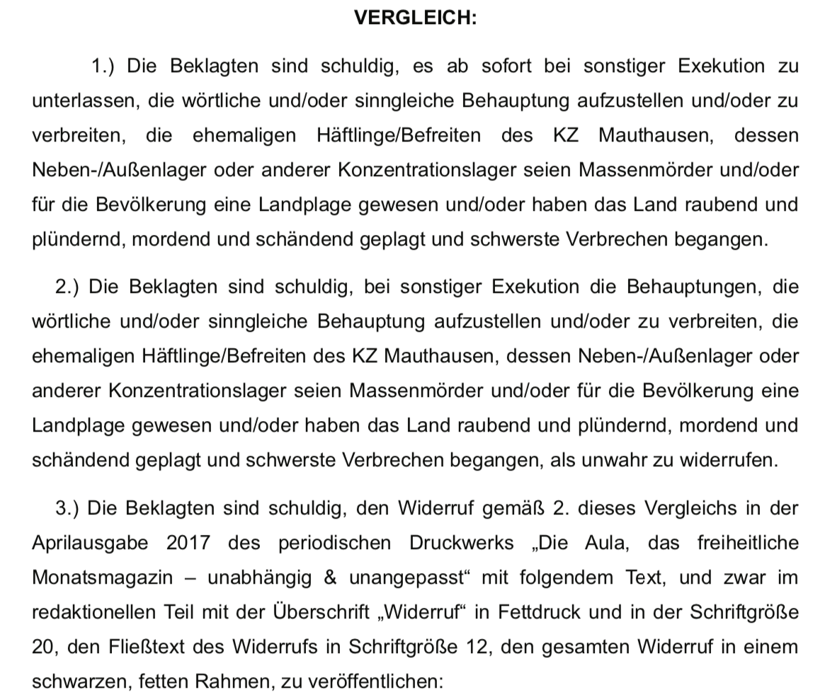 Vergleich mit der Aula aus dem zivilrechtlichen Verfahren (Febr. 2017)