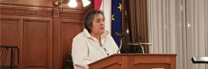 Eva Blimlinger anlÃ¤sslich der Zehnjahres-Feier Verein "IM-MER Maly Trostinec erinnern" (Foto Â© Niki Kunrath)
