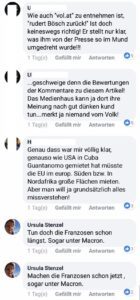 Kommentare zu Reinhard Bösch auf dessen FB-Account