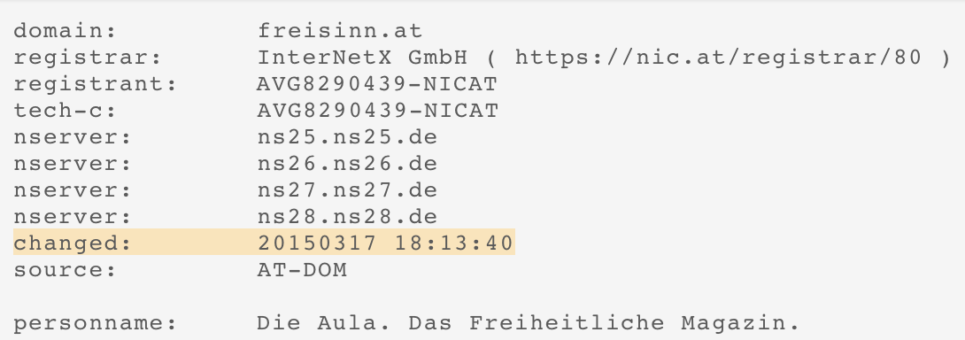 Domain "freisinn.at" gekauft am 17.3.2015