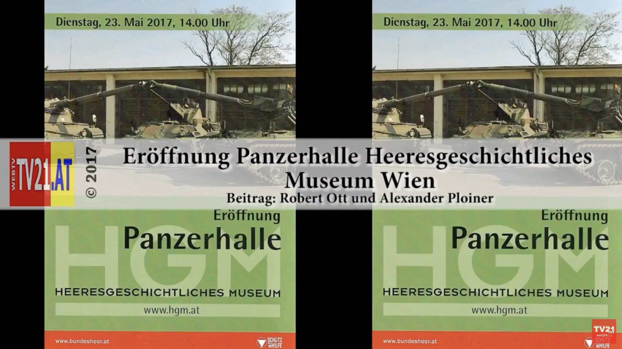 Video der Eröffnung der Panzerhalle als Ausstellungort (Screenshot YouTube)