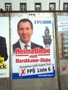 In Innsbruck offenbar dominierende rechte Themen: Ein bisschen Patriotismus, "zu viele Marokkaner".