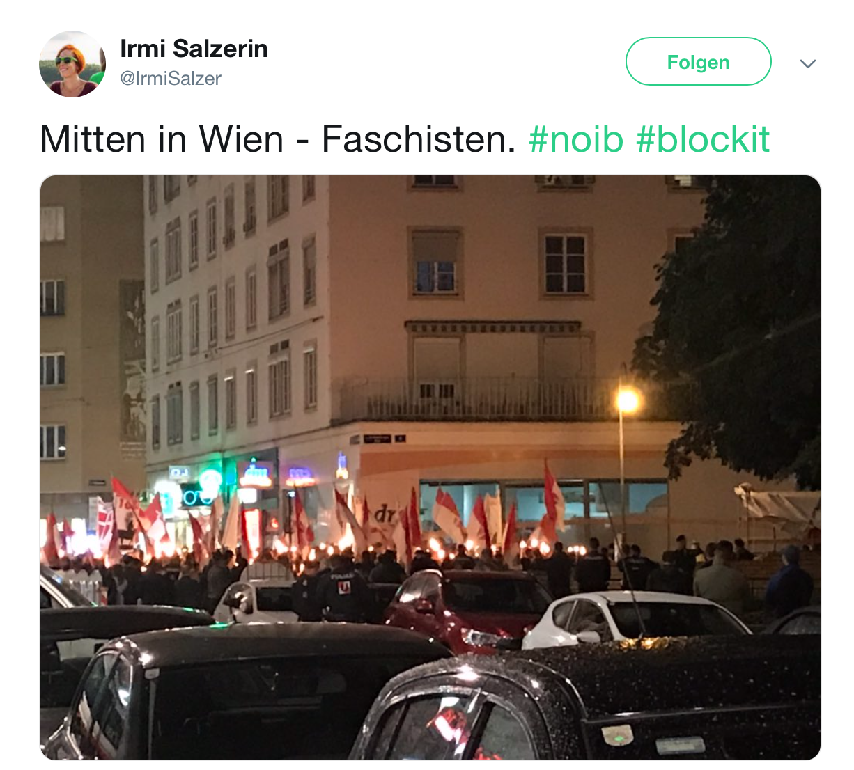 Demo mit Ursula Stenzel (Tweet Irmi Salzer)