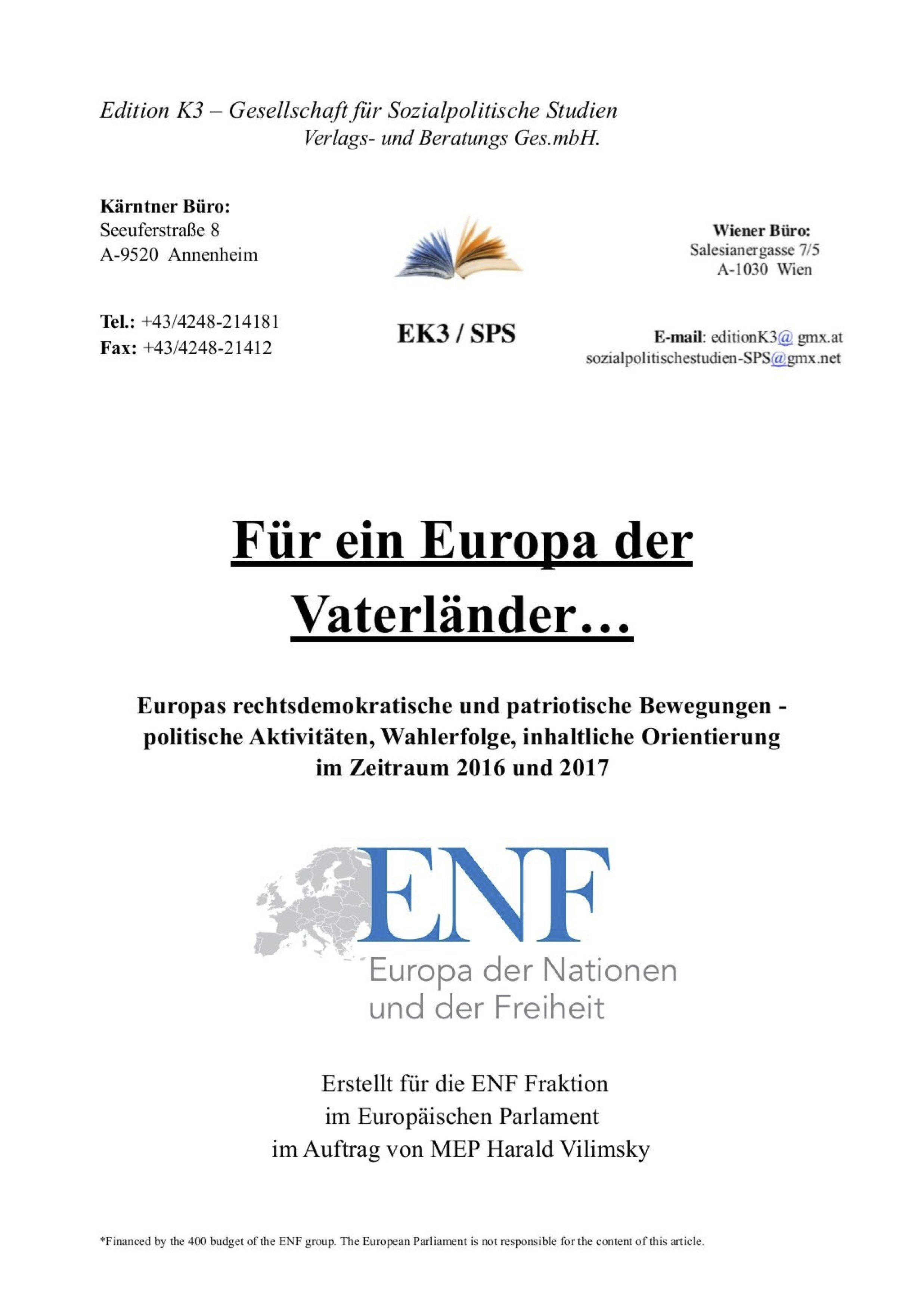 K3-Publikation im Auftrag von Vilimsky, finanziert durch EU-Fraktionsgelder