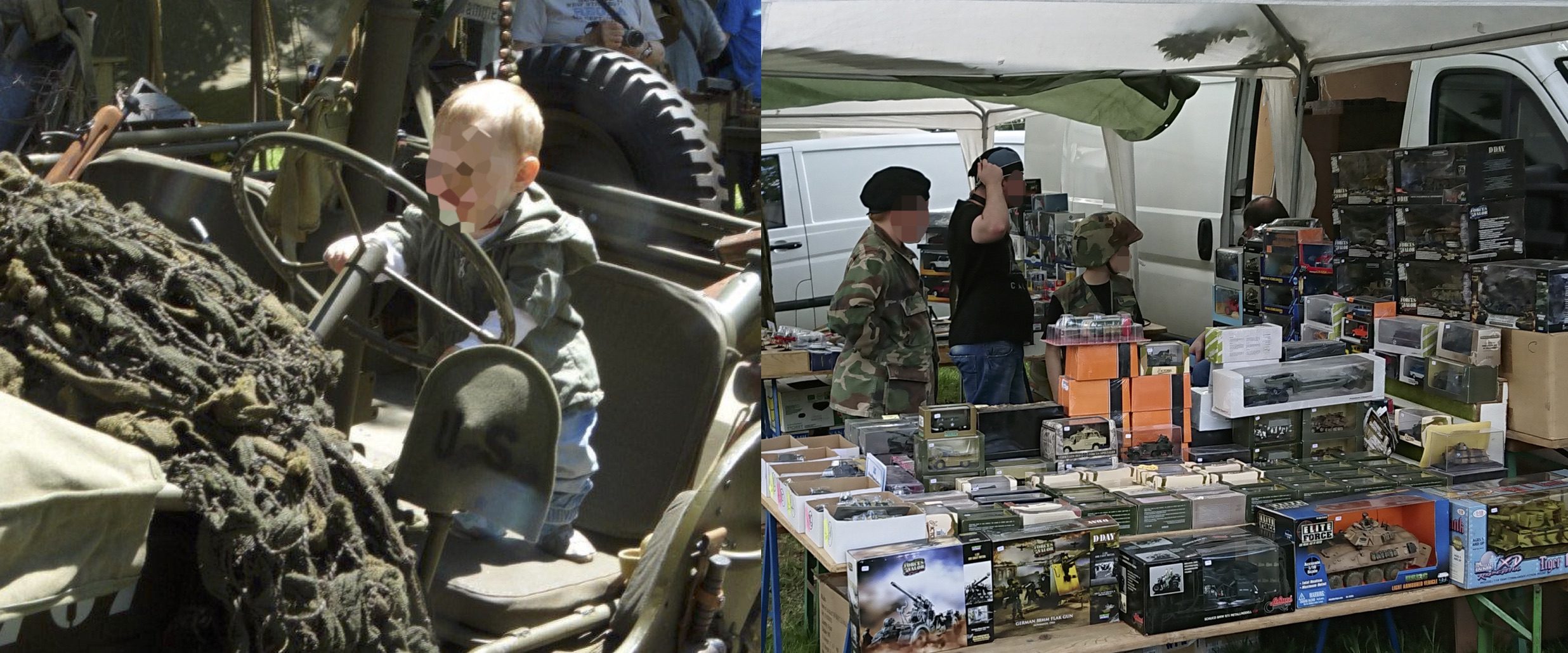 Die Panzerschau als Familienevent: Kinder auf Militärfahrzeugen und in Uniform (©SdR)