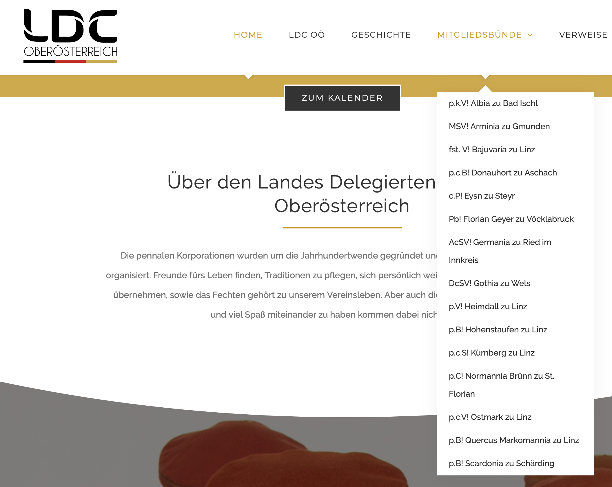 Mitglieder des LDC Oberösterreich: von der "Albia zu Bad Ischl" bis zur "Scardonia zu Schärding"