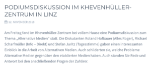 "Info-Direkt", "alles roger?" und "Die Tagesstimme" zu Gast bei den Identitären in Linz