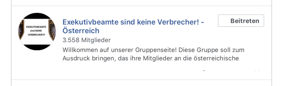 Der Humor des Michael K. – ein Like für die FB-Gruppe "Exekutivbeamte sind keine Verbrecher!"