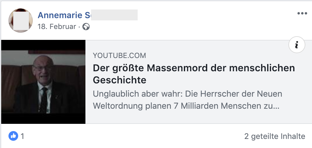 "NWO – Der größte Massenmord der menschlichen Geschichte" (FB 18.2.19)