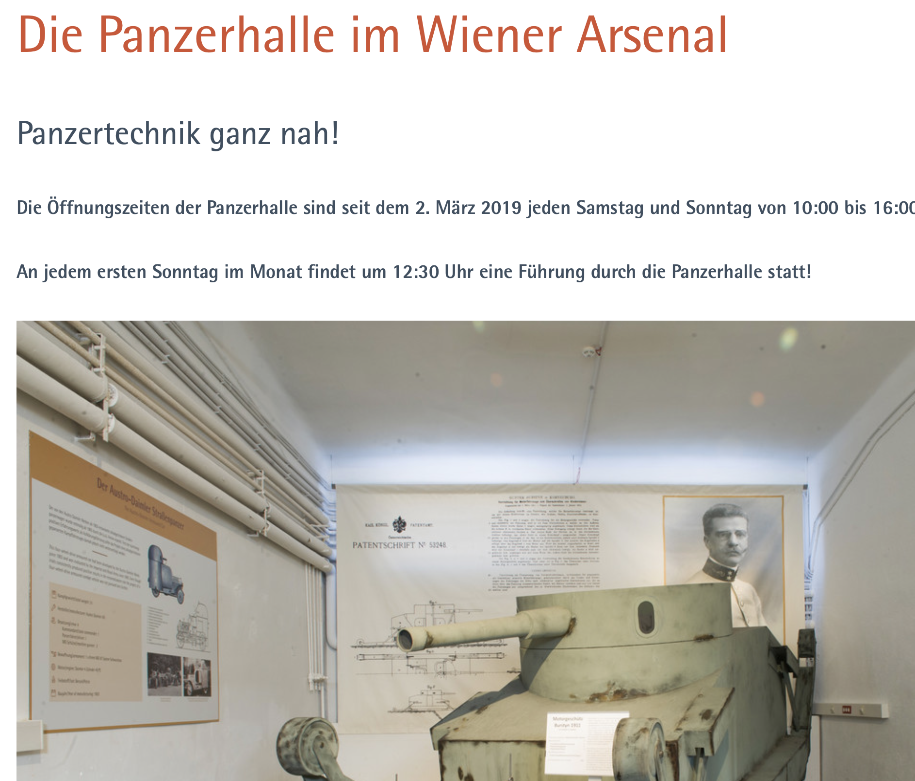 Panzerhalle auf der Website des HGM