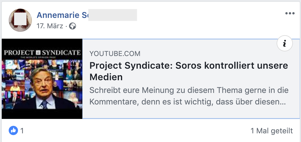 "Soros kontrolliert unsere Medien" (FB 17.3.19)