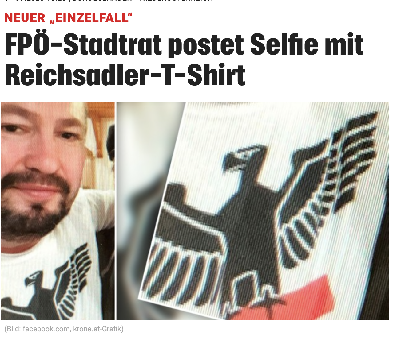 FPÖ-Stadtrat mit NS-Reichsadler (Kronen Zeitung)