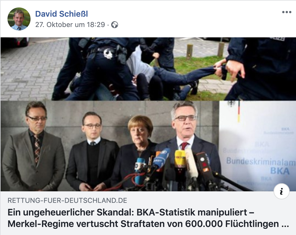 Schießl teil vom rechts-verschwörungstheoretischen Blog "Rettung für Deutschland"