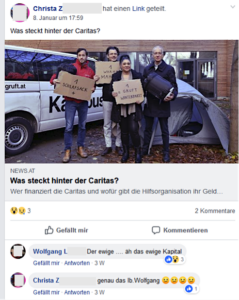 Wolfgang L. über die Caritas: " Der ewige .... äh das ewige Kapital" Christa Z. stimmt zu.