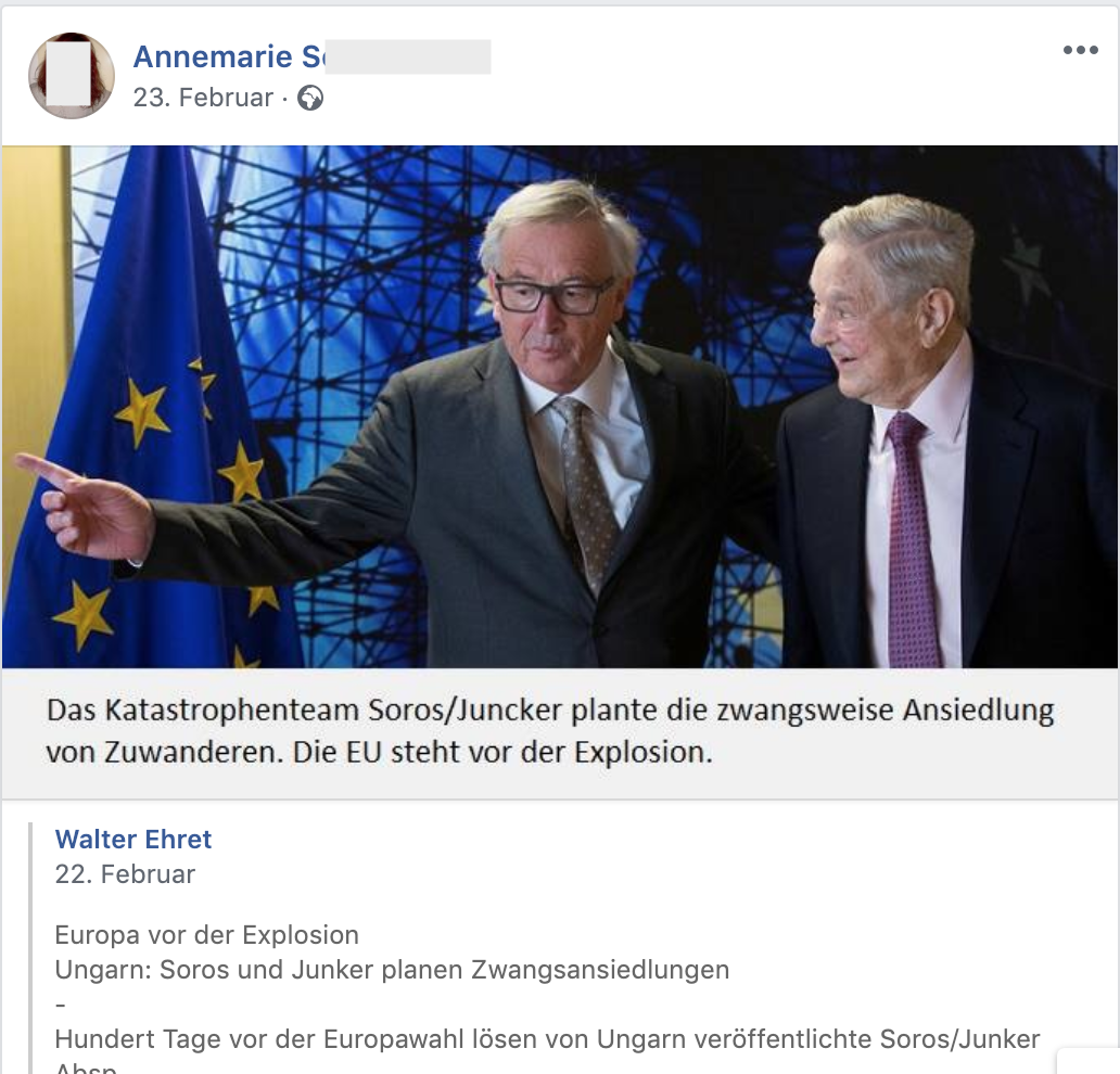 "Das Katastrophenteam Soros/Juncker" (FB 23.2.19)