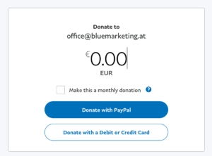 Spendentool von "Österreich ist frei": "Donate to office-bluemarkting.at"