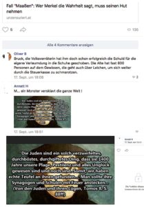 vk.com: Hasskommentare gegen Merkel und Antisemitismus