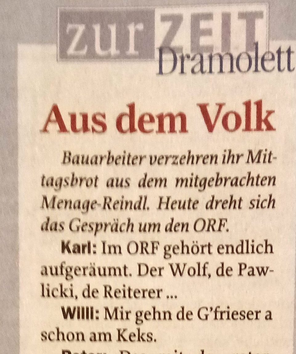 "Zur Zeit" Ausgabe 45/18: Anti-ORF-Hetze "Aus dem Volk"